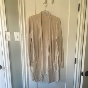 Oatmeal Open-Front Cardigan Sweater